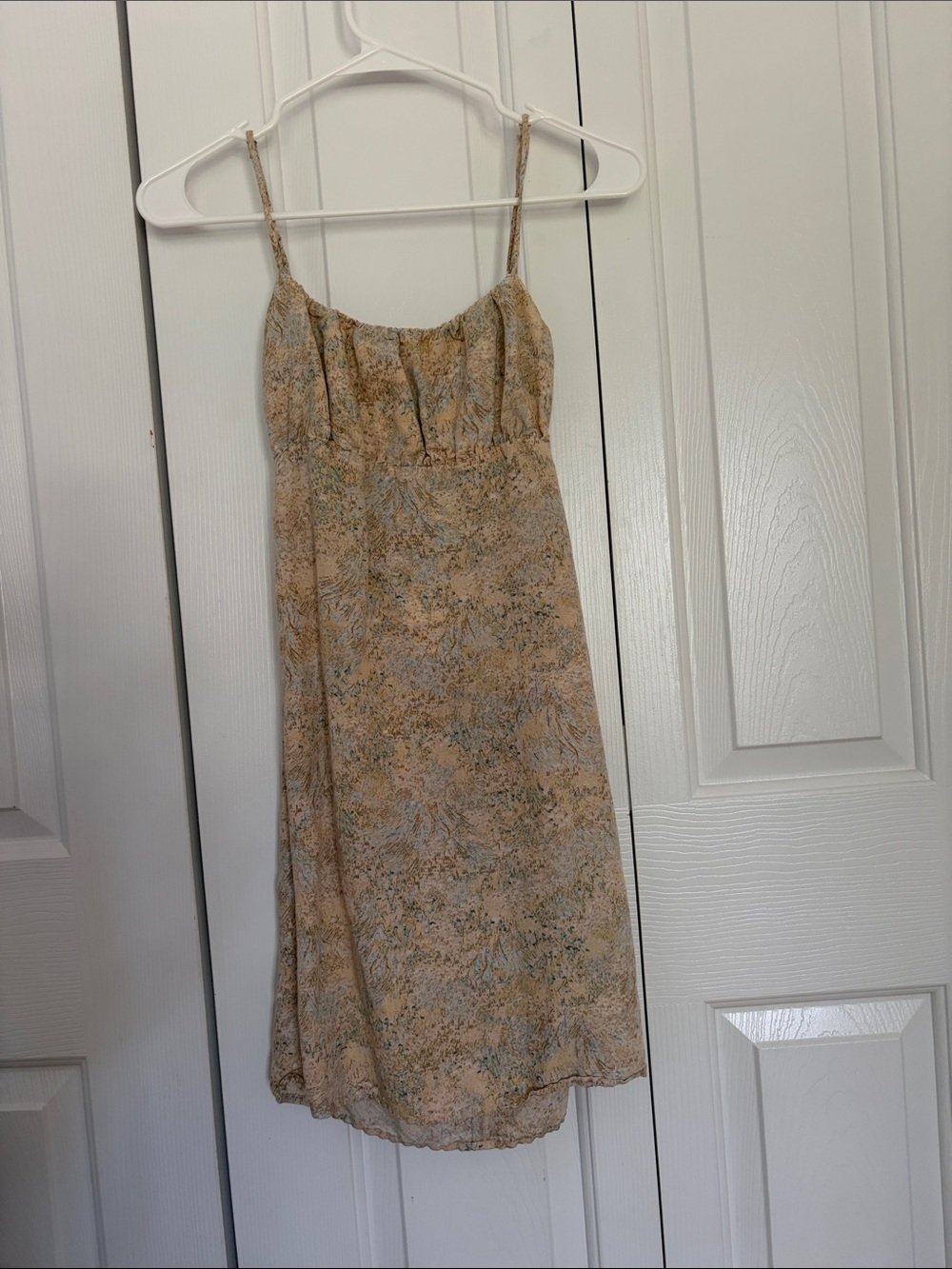H&M Yellow Floral Spaghetti Strap Tie Back Sundress Size XS